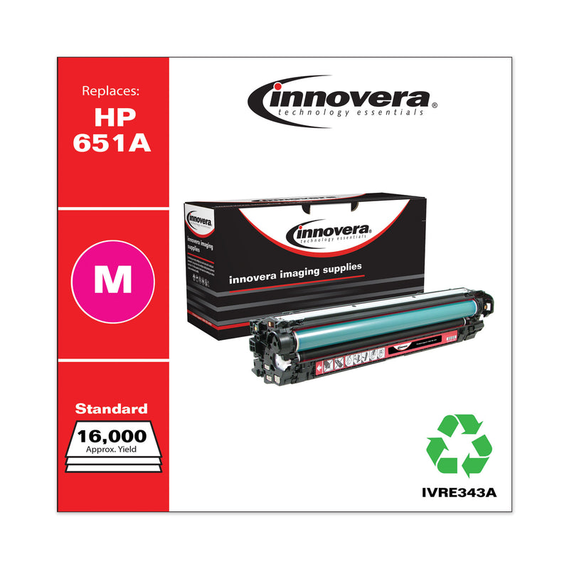 Innovera Remanufactured Magenta Toner, Replacement for 651A (CE343A), 13,500 Page-Yield