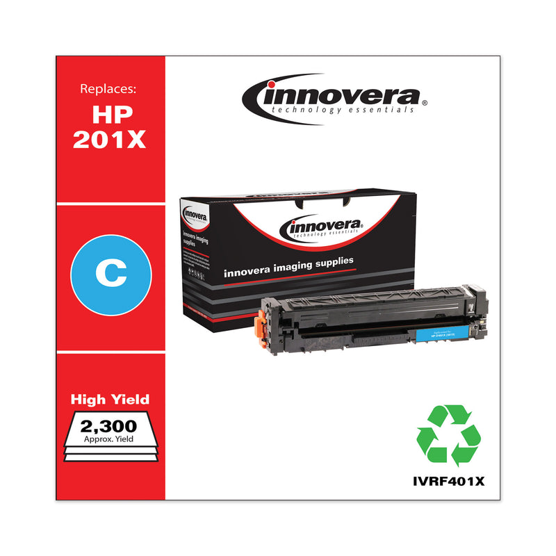Innovera Remanufactured Cyan High-Yield Toner, Replacement for 201X (CF401X), 2,300 Page-Yield