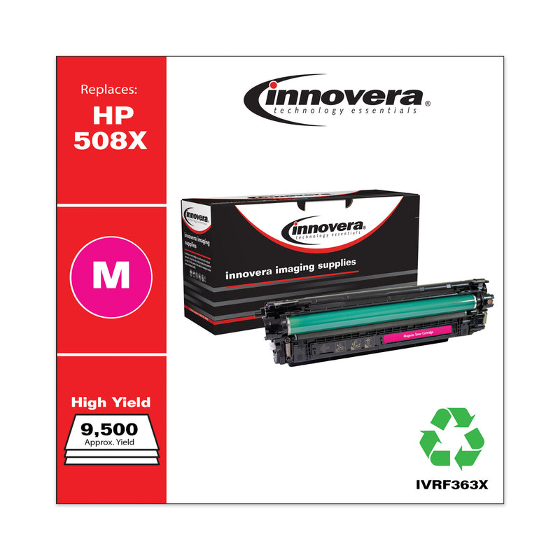 Innovera Remanufactured Magenta High-Yield Toner, Replacement for 508X (CF363X), 9,500 Page-Yield