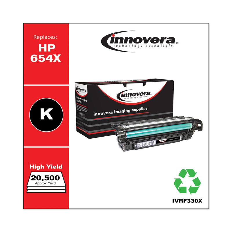 Innovera Remanufactured Black High-Yield Toner, Replacement for 654X (CF330X), 20,500 Page-Yield