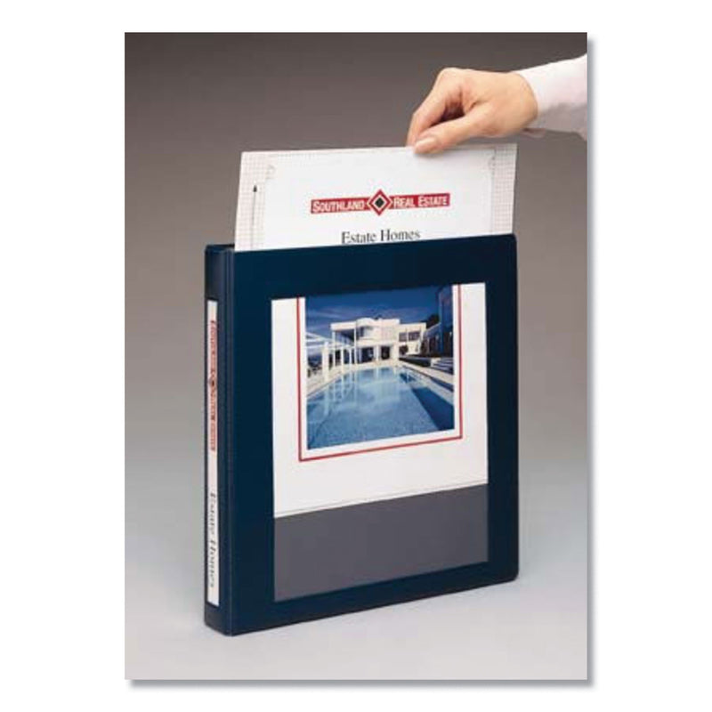 Avery Framed View Heavy-Duty Binders, 3 Rings, 1" Capacity, 11 x 8.5, Navy Blue