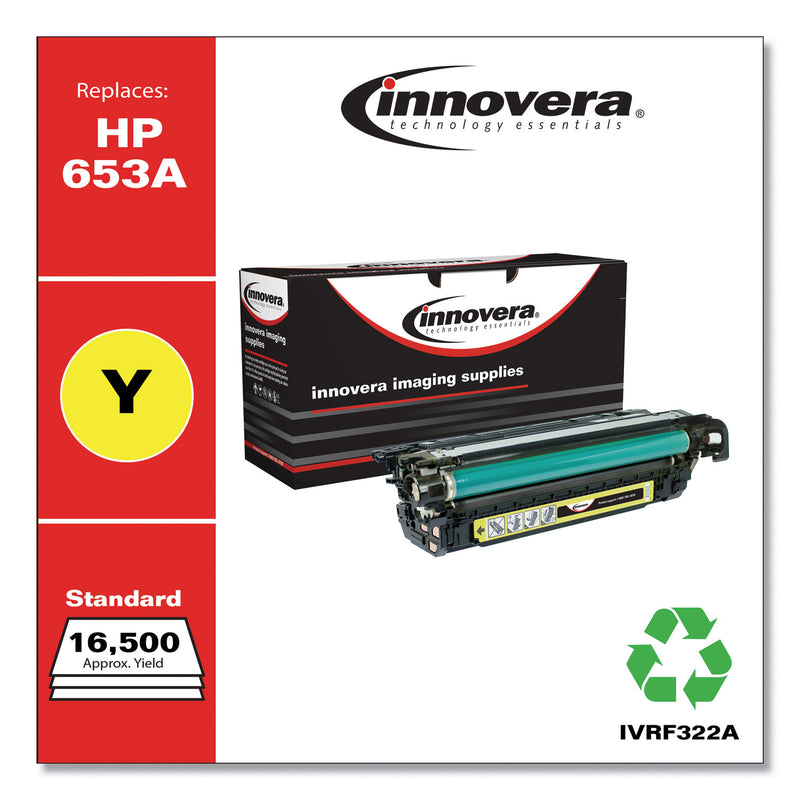 Innovera Remanufactured Yellow Toner, Replacement for 653A (CF322A), 16,500 Page-Yield