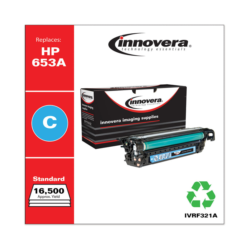Innovera Remanufactured Cyan Toner, Replacement for 653A (CF321A), 16,500 Page-Yield