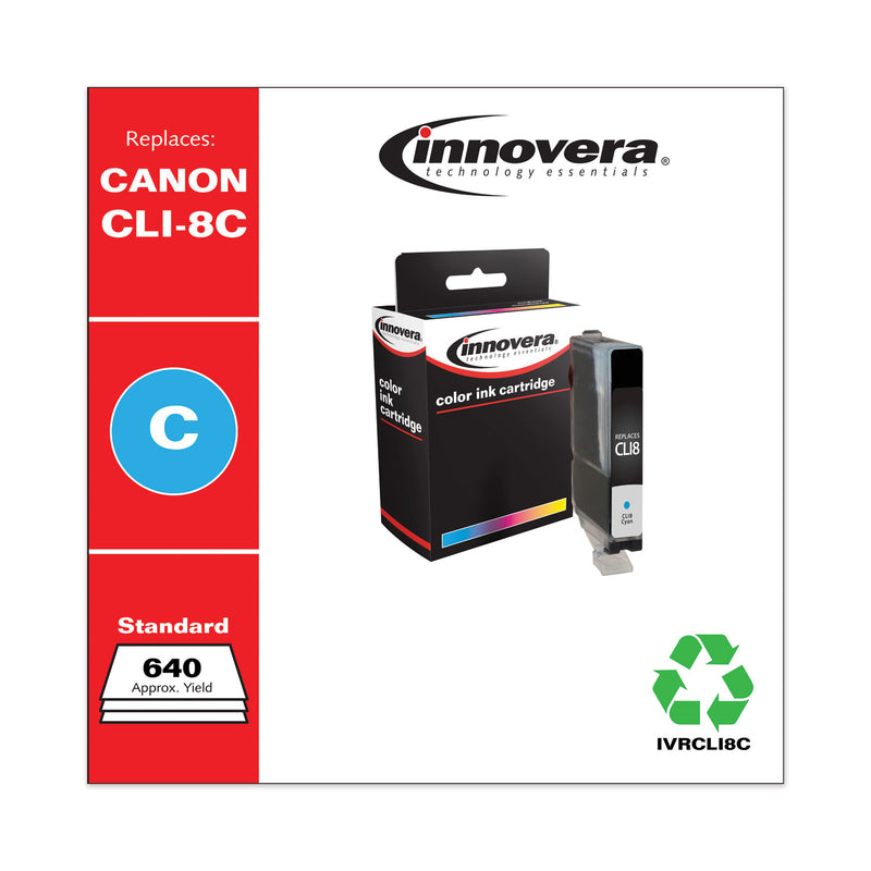 Innovera Remanufactured Cyan Ink, Replacement for CLI8C (0621B002), 640 Page-Yield