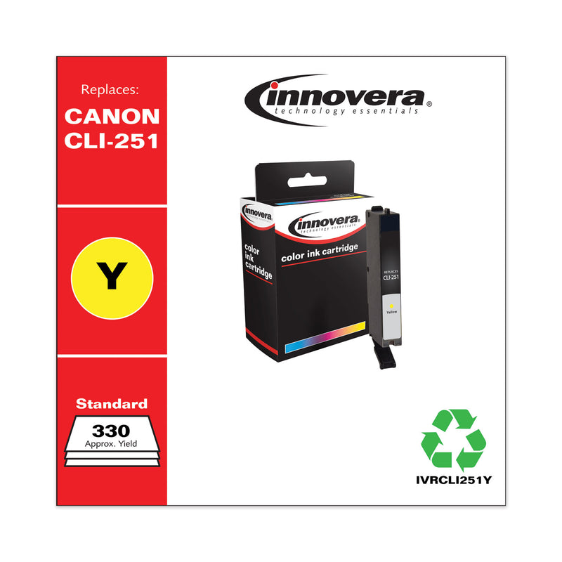 Innovera Remanufactured Yellow Ink, Replacement for CLI-251 (6516B001), 330 Page-Yield