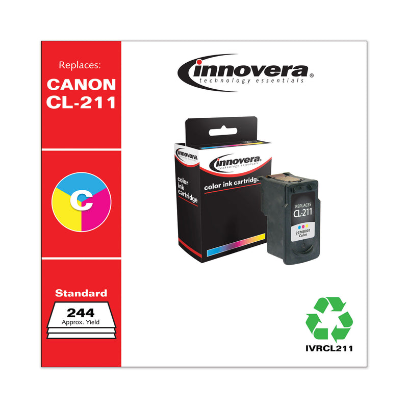 Innovera Remanufactured Tri-Color Ink, Replacement for CL-211 (2976B001), 244 Page-Yield