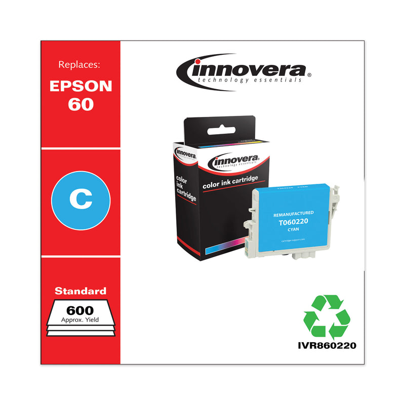 Innovera Remanufactured Cyan Ink, Replacement for 60 (T060220), 600 Page-Yield