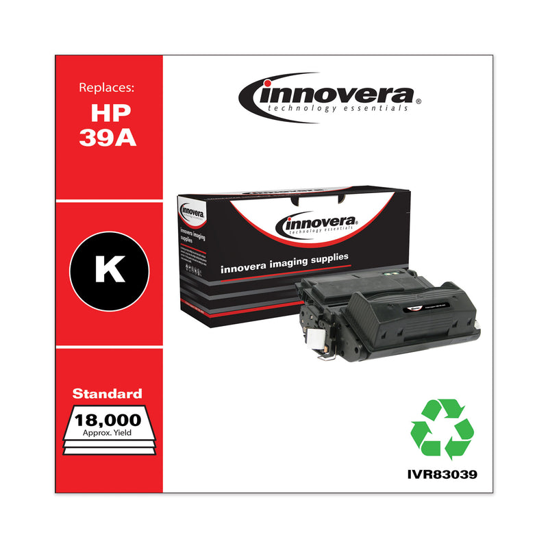 Innovera Remanufactured Black Toner, Replacement for 39A (Q1339A), 18,000 Page-Yield