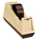 Scotch Heavy-Duty Weighted Desktop Tape Dispenser, 3" Core, Plastic, Putty/Brown