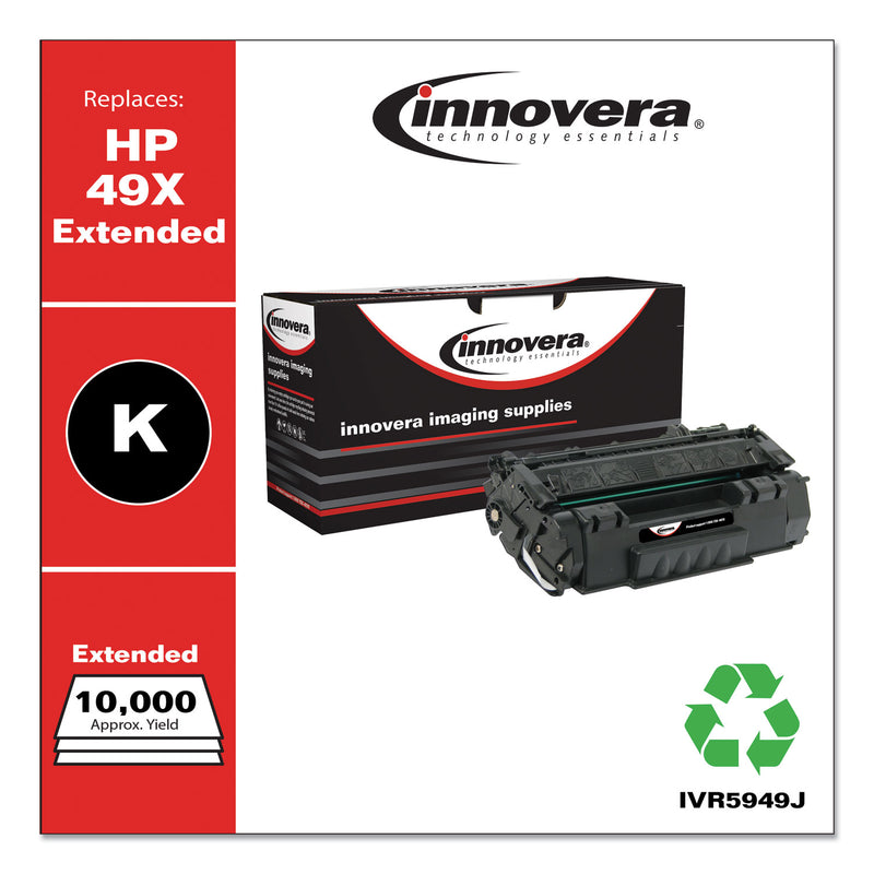 Innovera Remanufactured Black Extended-Yield Toner, Replacement for 49X (Q5949XJ), 10,000 Page-Yield