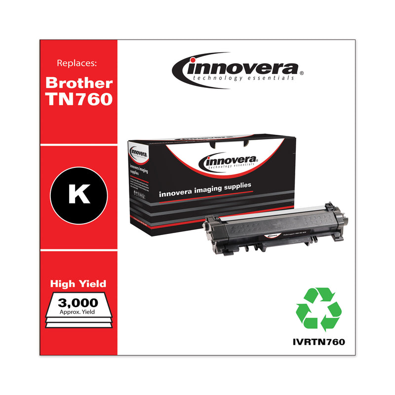 Innovera Remanufactured Black High-Yield Toner, Replacement for TN760, 3,000 Page-Yield