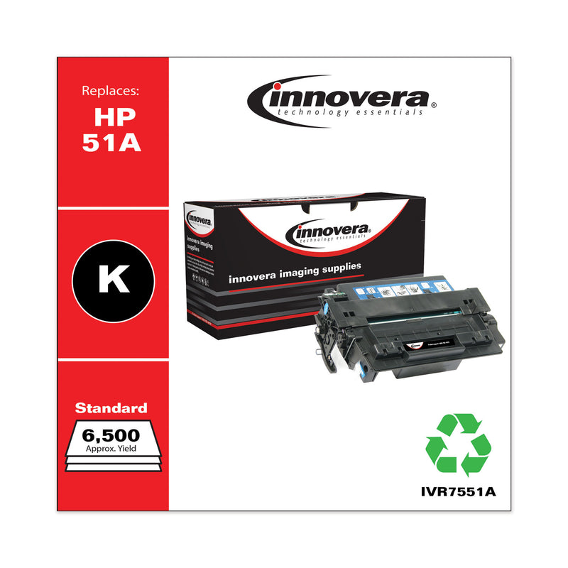 Innovera Remanufactured Black Toner, Replacement for 51A (Q7551A), 6,500 Page-Yield