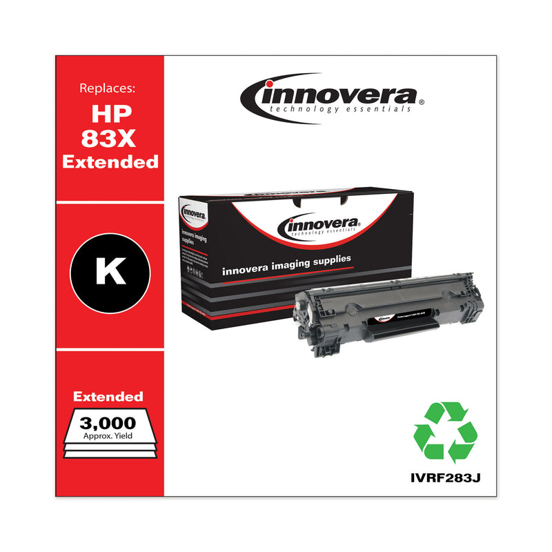 Innovera Remanufactured Black Extended-Yield Toner, Replacement for 83X (CF283XJ), 3,000 Page-Yield