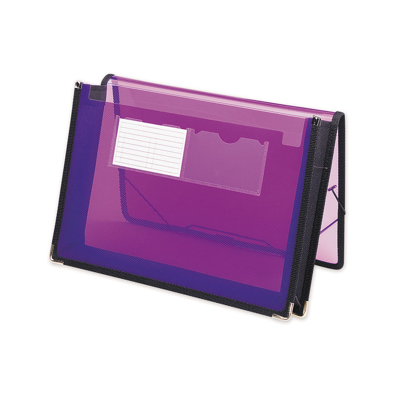 Smead Poly Wallets, 2.25" Expansion, 1 Section, Elastic Cord Closure, Letter Size, Translucent Purple