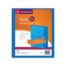 Smead Poly String and Button Interoffice Envelopes, Open-Side (Horizontal), 9.75 x 11.63, Transparent Blue, 5/Pack