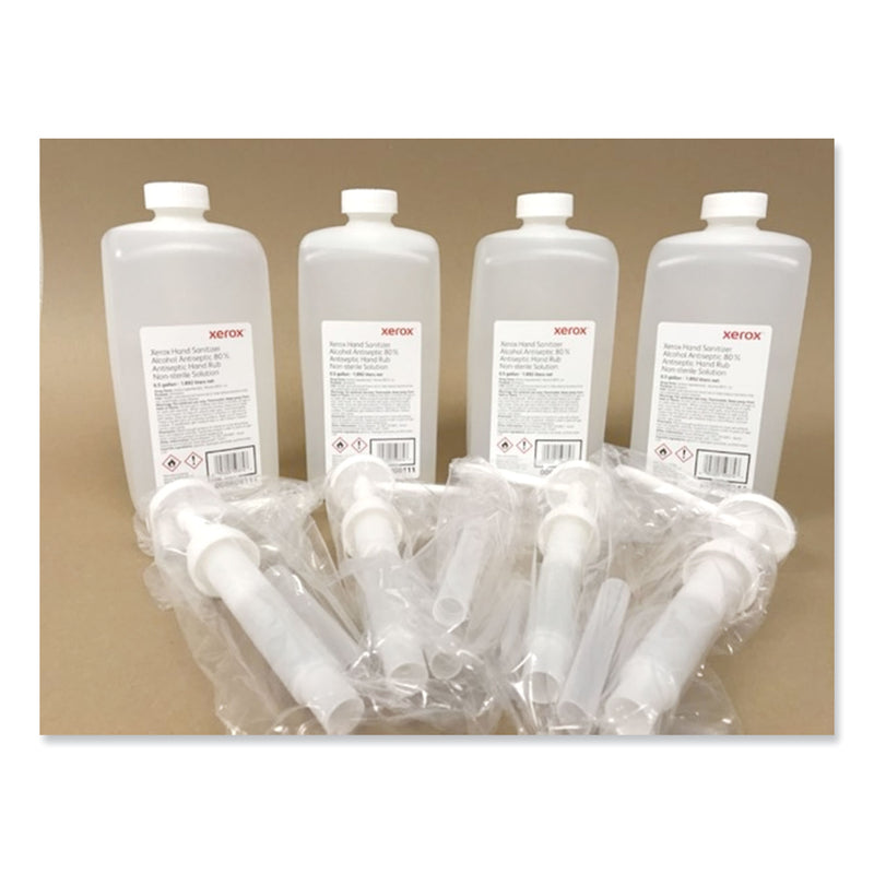 Xerox Liquid Hand Sanitizer, 0.5 gal Bottle, Unscented, 4/Carton