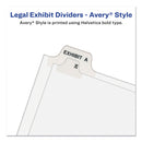 Avery-Style Preprinted Legal Side Tab Divider, 26-Tab, Exhibit H, 11 x 8.5, White, 25/Pack, (1378)