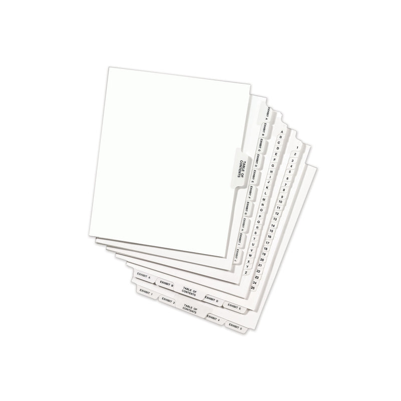 Avery-Style Preprinted Legal Side Tab Divider, 26-Tab, Exhibit I, 11 x 8.5, White, 25/Pack, (1379)