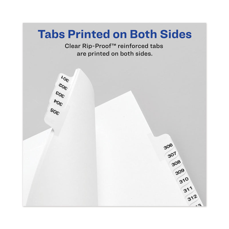 Avery-Style Preprinted Legal Bottom Tab Dividers, 26-Tab, Exhibit T, 11 x 8.5, White, 25/Pack