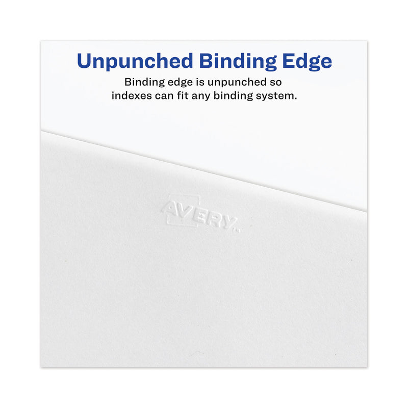 Avery-Style Preprinted Legal Bottom Tab Divider, 26-Tab, Exhibit E, 11 x 8.5, White, 25/PK
