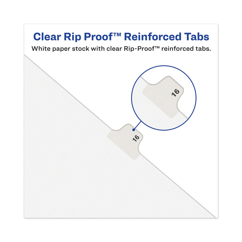 Avery-Style Preprinted Legal Side Tab Divider, 26-Tab, Exhibit F, 11 x 8.5, White, 25/Pack, (1376)