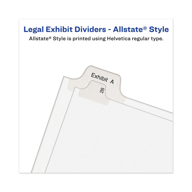 Avery-Style Preprinted Legal Side Tab Divider, 26-Tab, Exhibit R, 11 x 8.5, White, 25/Pack, (1388)