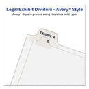 Avery-Style Preprinted Legal Bottom Tab Divider, 26-Tab, Exhibit E, 11 x 8.5, White, 25/PK