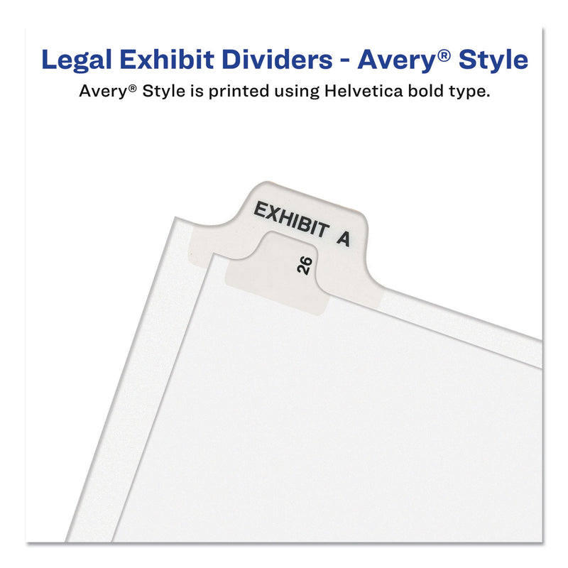 Avery-Style Preprinted Legal Bottom Tab Divider, 26-Tab, Exhibit E, 11 x 8.5, White, 25/PK