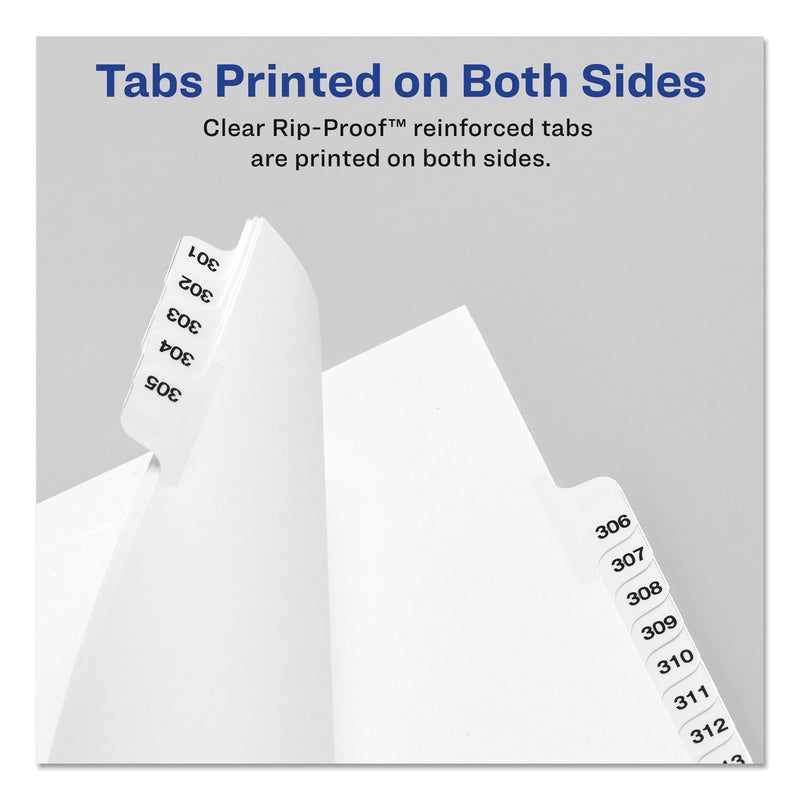 Avery-Style Preprinted Legal Side Tab Divider, 26-Tab, Exhibit V, 11 x 8.5, White, 25/Pack, (1392)
