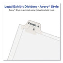 Avery-Style Preprinted Legal Bottom Tab Dividers, 26-Tab, Exhibit V, 11 x 8.5, White, 25/Pack