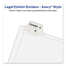 Avery-Style Preprinted Legal Side Tab Divider, 26-Tab, Exhibit P, 11 x 8.5, White, 25/Pack, (1386)