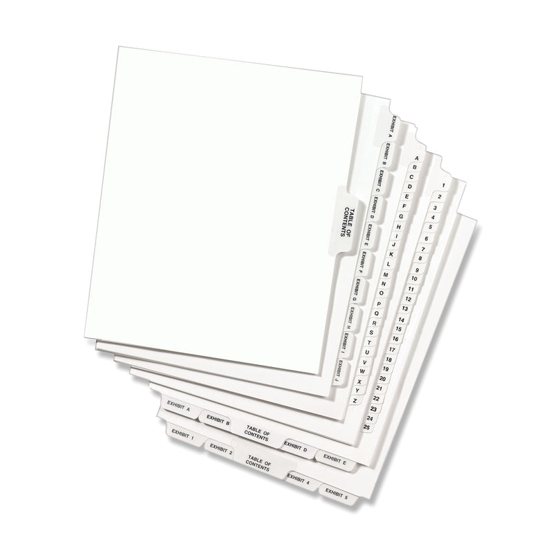 Avery-Style Preprinted Legal Side Tab Divider, 26-Tab, Exhibit Q, 11 x 8.5, White, 25/Pack, (1387)