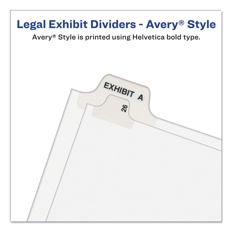 Avery-Style Preprinted Legal Side Tab Divider, 26-Tab, Exhibit Q, 11 x 8.5, White, 25/Pack, (1387)