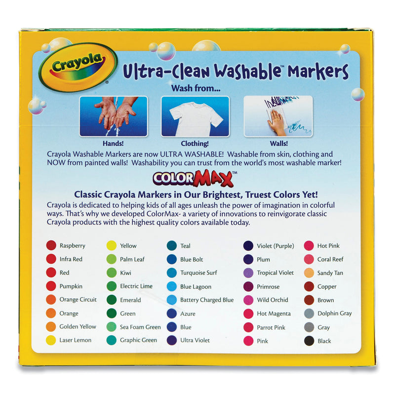 Crayola Ultra-Clean Washable Markers, Broad Bullet Tip, Assorted Colors, 40/Set