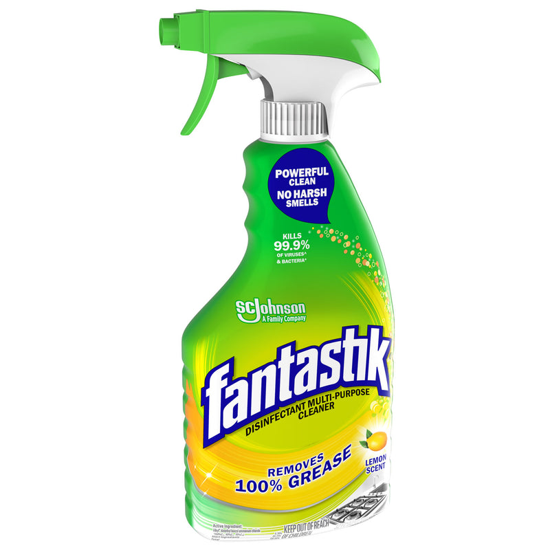 Fantastik Disinfectant Multi-Purpose Cleaner Lemon Scent, 32 oz Spray Bottle, 8/Carton