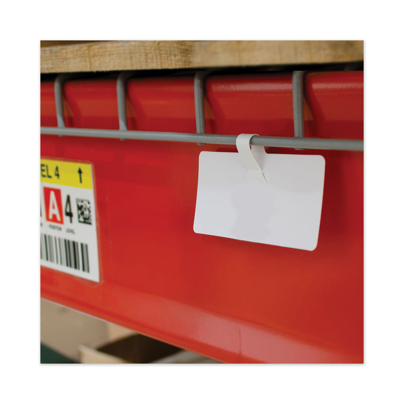 C-Line Wire Rack Shelf Tag, Side Load, 3.5 x 1.5, White, 10/Pack