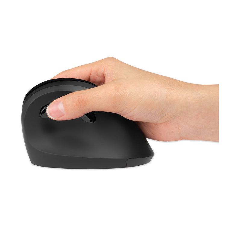 Kensington Pro Fit Ergo Vertical Wireless Mouse, 2.4 GHz Frequency/65.62 ft Wireless Range, Right Hand Use, Black