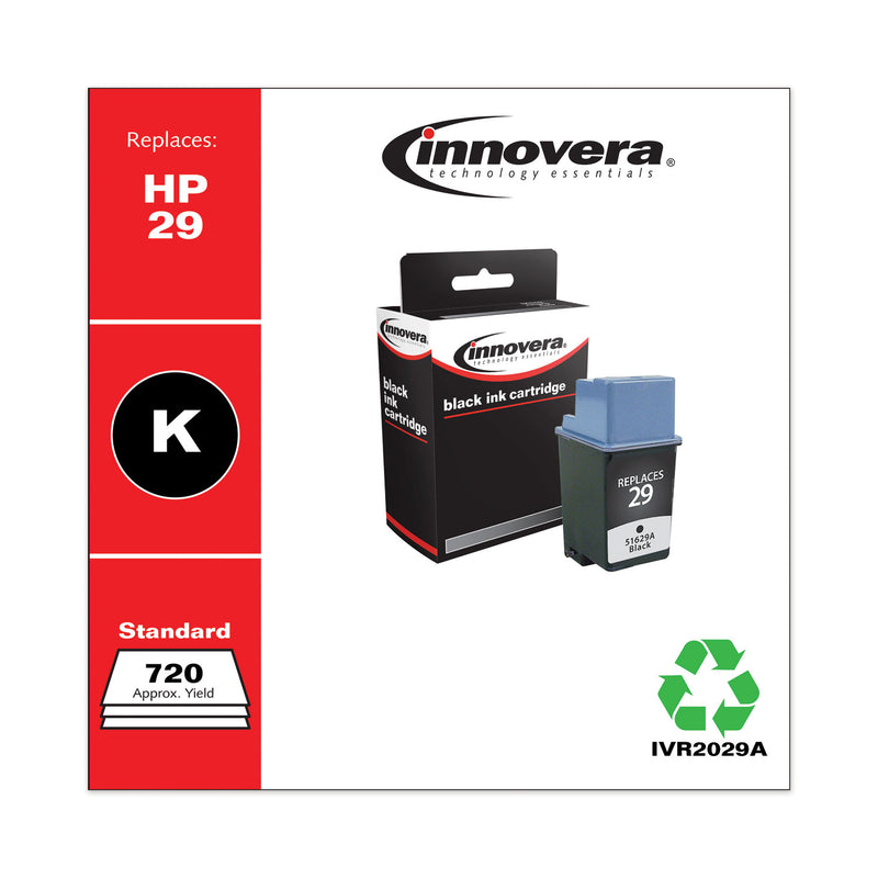 Innovera Remanufactured Black Ink, Replacement for 29 (51629A), 720 Page-Yield