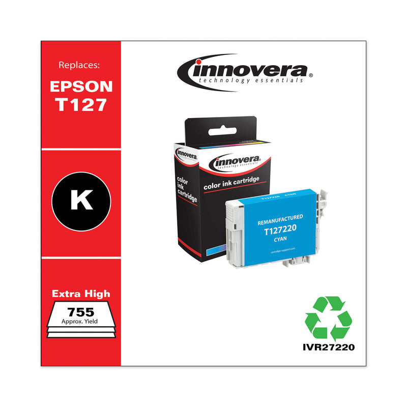 Innovera Remanufactured Cyan Ink, Replacement for 127 (T127220), 755 Page-Yield