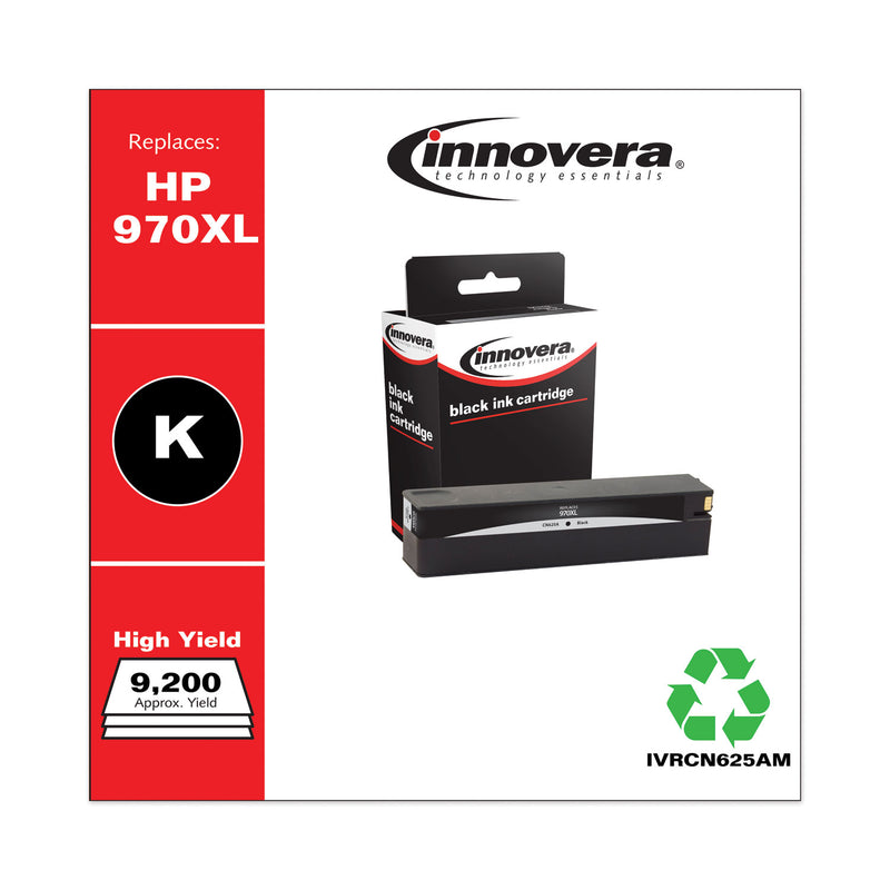 Innovera Remanufactured Black High-Yield Ink, Replacement for 970XL (CN625AM), 9,200 Page-Yield