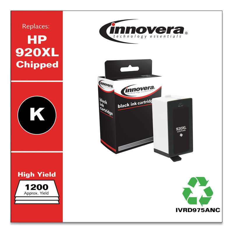 Innovera Remanufactured Black High-Yield Ink, Replacement for 920XL (CD975AN), 1,200 Page-Yield