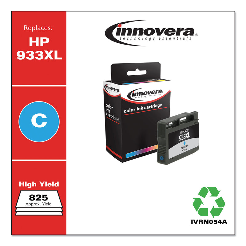 Innovera Remanufactured Cyan High-Yield Ink, Replacement for 933XL (CN054A), 825 Page-Yield
