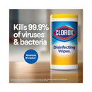 Clorox Disinfecting Wipes, 7 x 8, Crisp Lemon, 35/Canister, 12/Carton