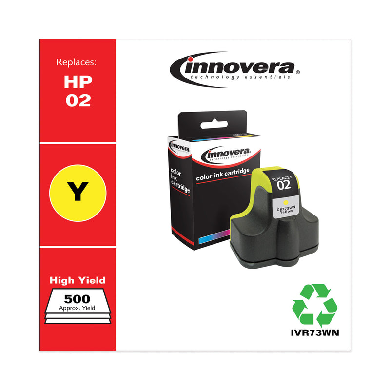 Innovera Remanufactured Yellow Ink, Replacement for 02 (C8773WN), 500 Page-Yield