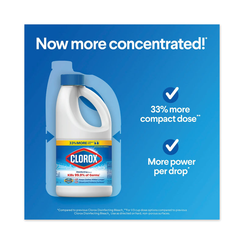 Clorox Regular Bleach with CloroMax Technology, 43 oz Bottle, 6/Carton