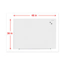Universal Frameless Magnetic Glass Marker Board, 48" x 36", White