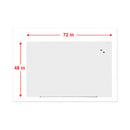 Universal Frameless Magnetic Glass Marker Board, 72" x 48", White