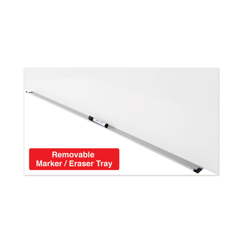 Universal Frameless Magnetic Glass Marker Board, 72" x 48", White