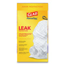 Glad OdorShield Tall Kitchen Drawstring Bags, 13 gal, 0.95 mil, 24" x 27.38", White, 80/Box