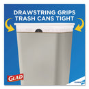 Glad Tall Kitchen Drawstring Trash Bags, 13 gal, 0.72 mil, 24" x 27.38", Gray, 400/Carton
